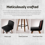 NNEDSZ Artiss 4x Bar Stools Swivel Leather Padded Wooden