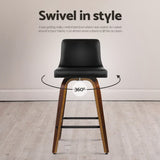 NNEDSZ Artiss 4x Bar Stools Swivel Leather Padded Wooden
