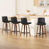 NNEDSZ Artiss 4x Bar Stools Swivel Leather Padded Wooden