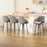 NNEDSZ Artiss 4x Bar Stools Swivel Velvet Padded Wooden