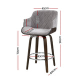 NNEDSZ Artiss 4x Bar Stools Swivel Velvet Padded Wooden