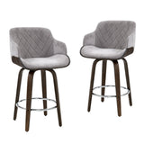 NNEDSZ Artiss 4x Bar Stools Swivel Velvet Padded Wooden
