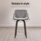 NNEDSZ Artiss 4x Bar Stools Swivel Velvet Padded Wooden