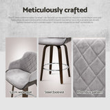 NNEDSZ Artiss 4x Bar Stools Swivel Velvet Padded Wooden