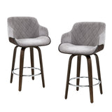 NNEDSZ Artiss 4x Bar Stools Swivel Velvet Padded Wooden
