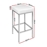 NNEDSZ Artiss 4x Bar Stools Leather Padded Metal White