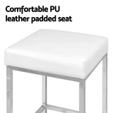 NNEDSZ Artiss 4x Bar Stools Leather Padded Metal White