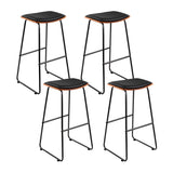 NNEDSZ 4x Bar Stools Leather Padded Metal
