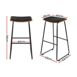 NNEDSZ 4x Bar Stools Leather Padded Metal
