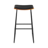 NNEDSZ 4x Bar Stools Leather Padded Metal