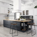 NNEDSZ 4x Bar Stools Leather Padded Metal
