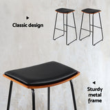 NNEDSZ 4x Bar Stools Leather Padded Metal
