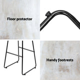 NNEDSZ 4x Bar Stools Leather Padded Metal
