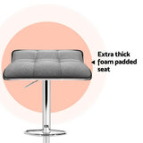NNEDSZ Artiss 4x Bar Stools Linen Padded Gas Lift