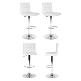 NNEDSZ Artiss 4x Bar Stools Leather Gas Lift White