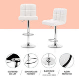 NNEDSZ Artiss 4x Bar Stools Leather Gas Lift White