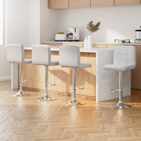 NNEDSZ Artiss 4x Bar Stools Leather Gas Lift White