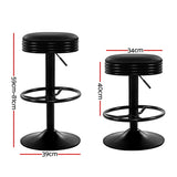 NNEDSZ Artiss 4x Bar Stools Leather Padded Gas Lift Black