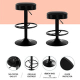 NNEDSZ Artiss 4x Bar Stools Leather Padded Gas Lift Black
