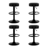 NNEDSZ Artiss 4x Bar Stools Leather Padded Gas Lift Black