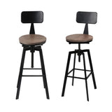 NNEDSZ Artiss 4x Bar Stools Kitchen Dining Chairs Adjustable Wood Stool w/Backrest