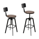 NNEDSZ Artiss 4x Bar Stools Kitchen Dining Chairs Adjustable Wood Stool w/Backrest