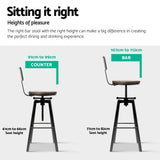 NNEDSZ Artiss 4x Bar Stools Kitchen Dining Chairs Adjustable Wood Stool w/Backrest