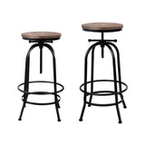 NNEDSZ Artiss 4x Bar Stools Kitchen Dining Chairs Adjustable Wooden Vintage Stool