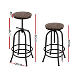 NNEDSZ Artiss 4x Bar Stools Kitchen Dining Chairs Adjustable Wooden Vintage Stool