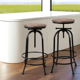 NNEDSZ Artiss 4x Bar Stools Kitchen Dining Chairs Adjustable Wooden Vintage Stool