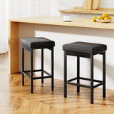 NNEDSZ 2x Artiss Metal Bar Stools PU Seat Dining Counter Chairs