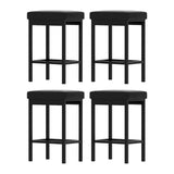 NNEDSZ A Set of 4 Artiss Metal Bar Stools PU Seat Dining Counter Chairs