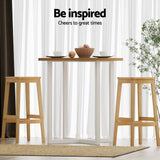 NNEDSZ 2x Bar Stools Rubber Wood Stool Counter Chair Rattan Barstools Kitchen