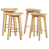 NNEDSZ Artiss 4x Bar Stools Bamboo Rattan Stool Counter Chair Kitchen Barstools