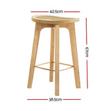 NNEDSZ Artiss 4x Bar Stools Bamboo Rattan Stool Counter Chair Kitchen Barstools