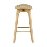 NNEDSZ Artiss 4x Bar Stools Bamboo Rattan Stool Counter Chair Kitchen Barstools