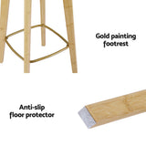 NNEDSZ Artiss 4x Bar Stools Bamboo Rattan Stool Counter Chair Kitchen Barstools