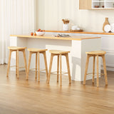 NNEDSZ Artiss 4x Bar Stools Bamboo Rattan Stool Counter Chair Kitchen Barstools