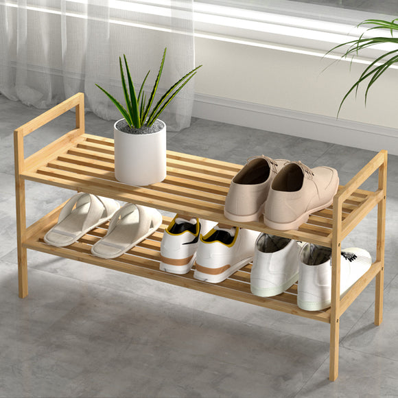 NNEDSZ Artiss Shoe Rack Cabinet Bamboo Storage Organiser Pine