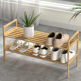 NNEDSZ Artiss Shoe Rack Cabinet Bamboo Storage Organiser Pine