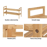 NNEDSZ Artiss Shoe Rack Cabinet Bamboo Storage Organiser Pine