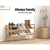 NNEDSZ Artiss Shoe Rack Cabinet Bamboo Storage Organiser Pine