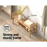 NNEDSZ Artiss Shoe Rack Cabinet Bamboo Storage Organiser Pine