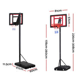 NNEDSZ 2.6M Basketball Hoop Stand System Portable Kid