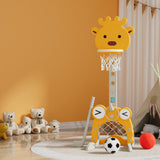 NNEDSZ Kids Basketball Hoop Stand Adjustable 5-in-1 Sports Center Toys Set Yellow