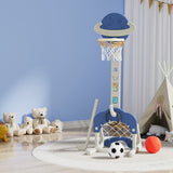 NNEDSZ Kids Basketball Hoop Stand Adjustable 6-in-1 Sports Center Toys Set Blue