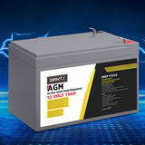 NNEDSZ Battery 12V 15Ah Deep Cycle Box Portable Solar Caravan Camping