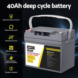 NNEDSZ Battery 12V 40Ah Deep Cycle Box Portable Solar Caravan Camping