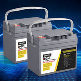 NNEDSZ Deep Cycle Battery 12V 50Ah x2 Box Portable Solar Caravan Camping