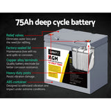 NNEDSZ Deep Cycle Battery 12V 75Ah x2 Box Portable Solar Caravan Camping